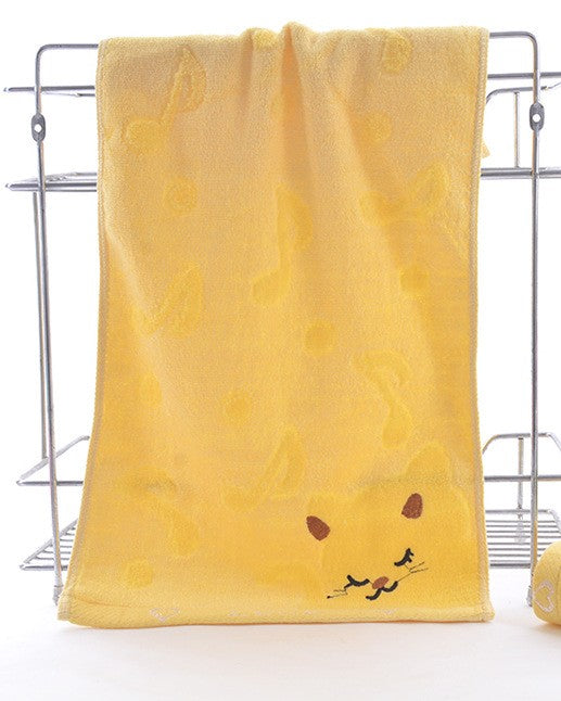 Bamboo Fiber Kitten Face Bath Towels Image