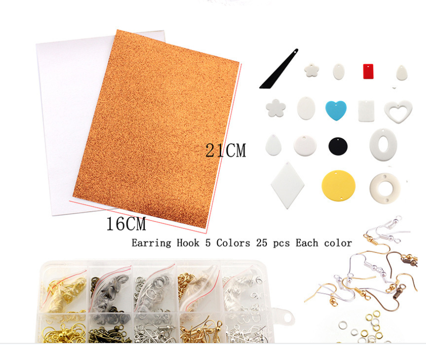 DIY earrings set pu leather double-sided set Image