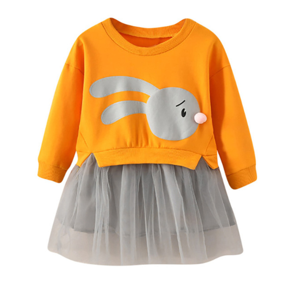 New spring infant skirt 1 long sleeved dress 2 female baby cartoon 3 4 princess dress lace dress tide Image