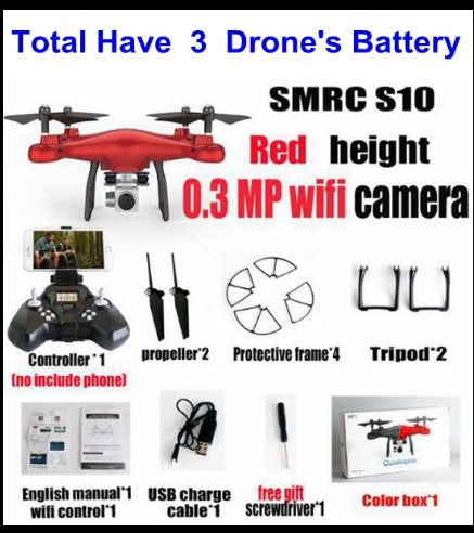 Sales Promotion WiFi 2MP Camera With S10 SMRC FPV Quadcopter Drone Helicopter UAV Micro Remote Control Toy RACER KIT Aircraft Image