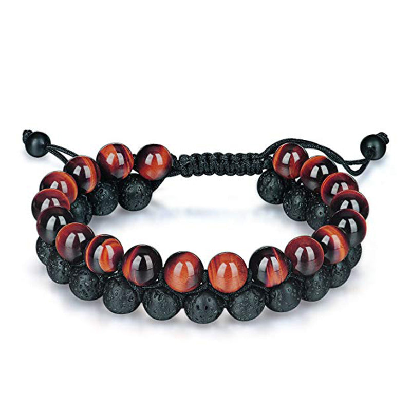 Tiger Eye Couple Bracelets Matte Black Agate Beads Bracelet Image