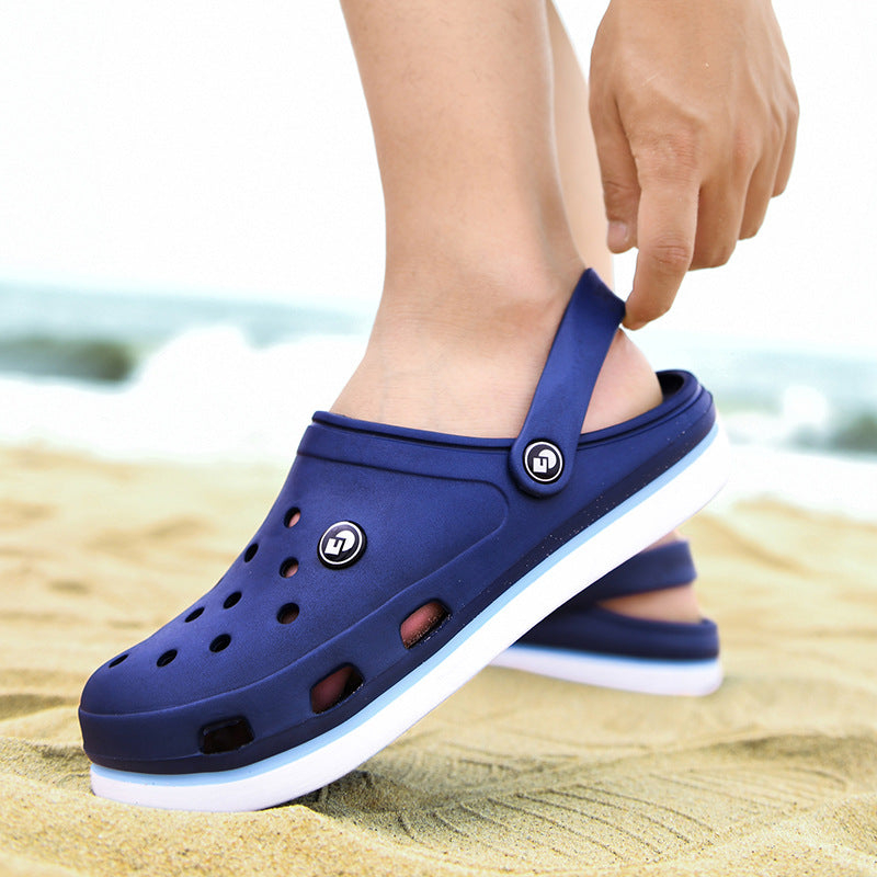 Summer Slippers Men's Hole Shoes Sandals Beach Shoes Image