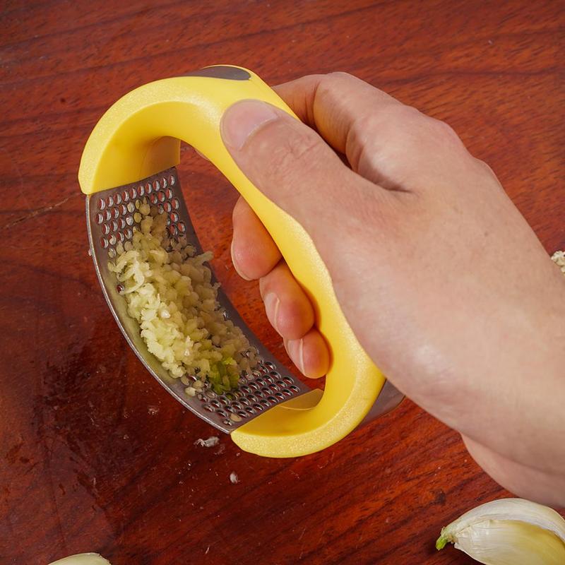 Stainless Steel Garlic Masher Garlic Press Household Manual Curve Fruit Vegetable Tools Kitchen Gadgets Image