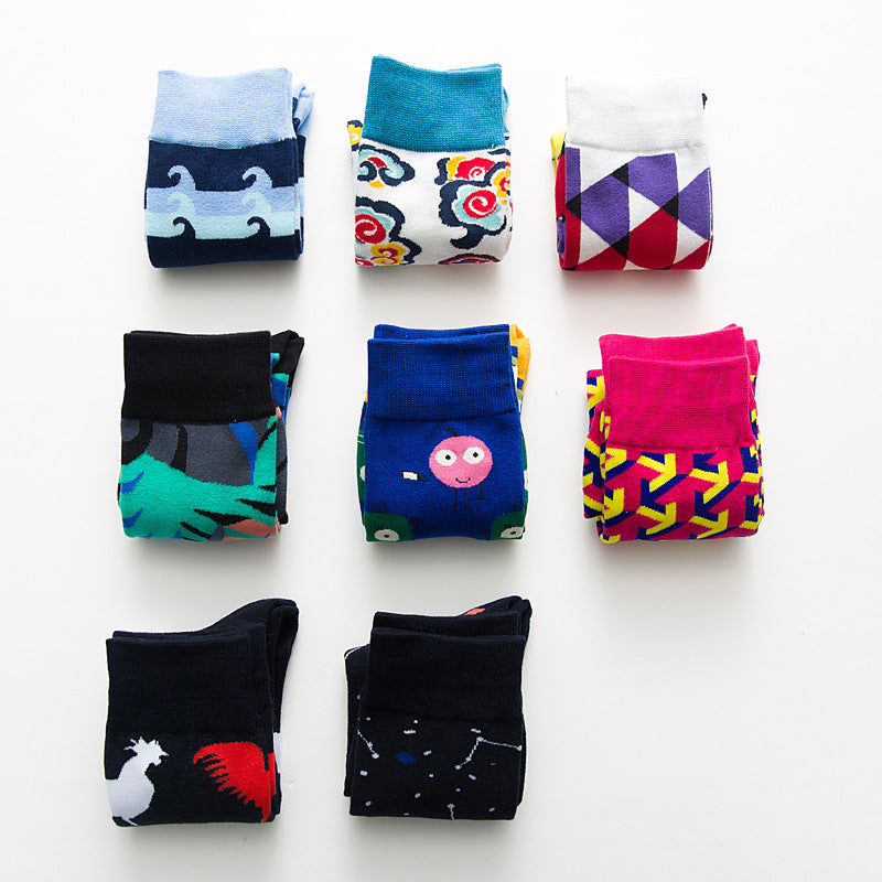 New Fashion Style Socks Short Chicken Geometry Pattern Funny Cotton Socks Image