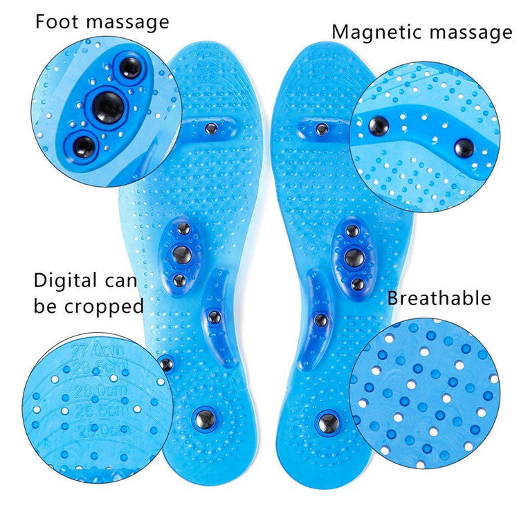 Magnet Magnetic Plus Elastomer Transparent Silicone Massage Insole Health Massage Insole Magnetic Therapy Anti-fatigue Image