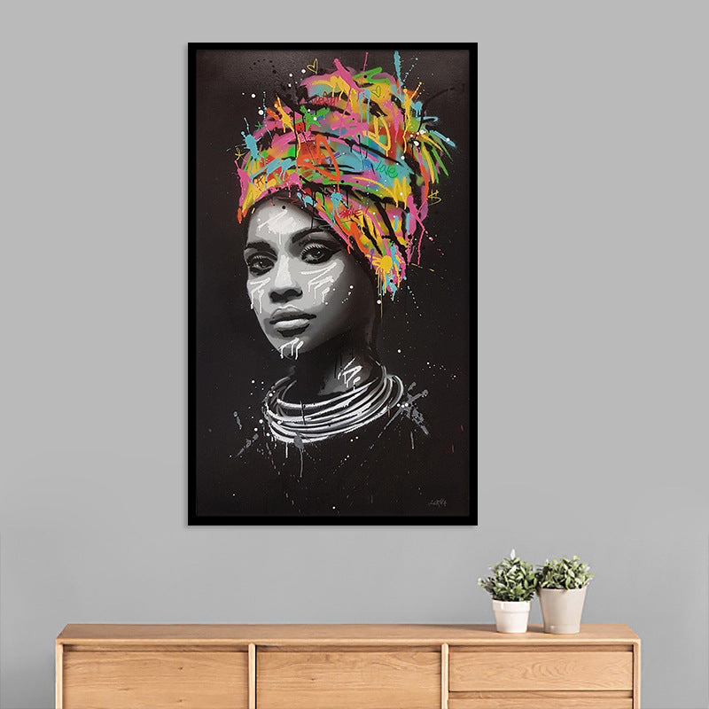 Turban African woman canvas painting Image