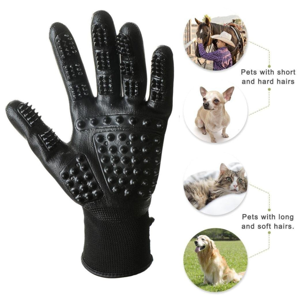 Pet Hair Grooming Glove Cats Soft Rubber Pet Hair Remover Dog Horse Cat Shedding Bathing Massage Brush Clean Comb Animals Image