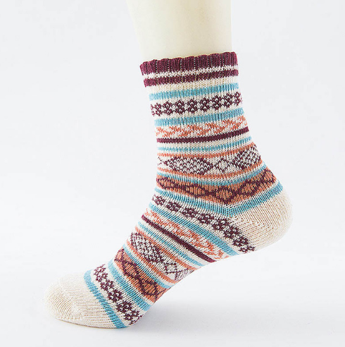 Winter Thick Warm Stripe Wool Socks Casual Sock Business Socks Image