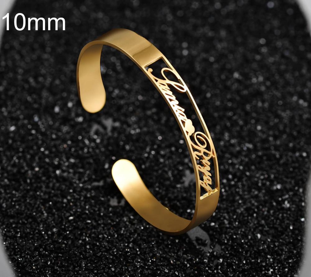 Customized Name Bracelet Personalized Custom Bangles Stainless Steel Jewelry Image