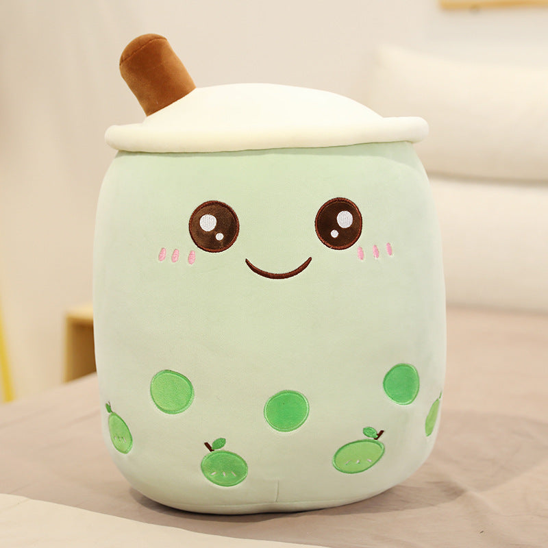 Cute Fruit Drink Plush Stuffed Soft Strawberry Milk Tea Plush Boba Tea Cup Toy Bubble Tea Pillow Cushion Kids Gift Image