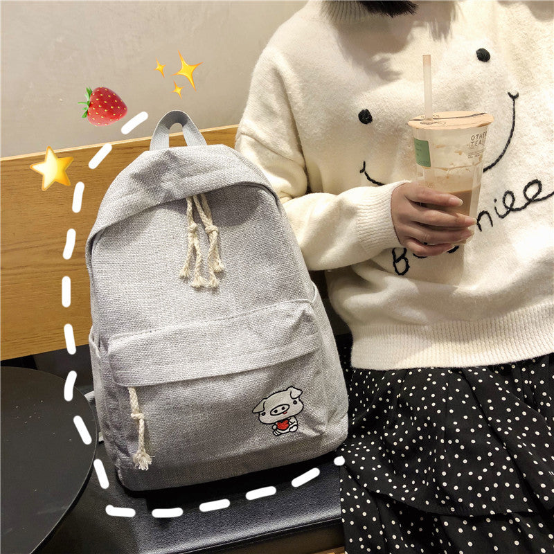 New Fashion Joker Simple Solid Color Backpack Image