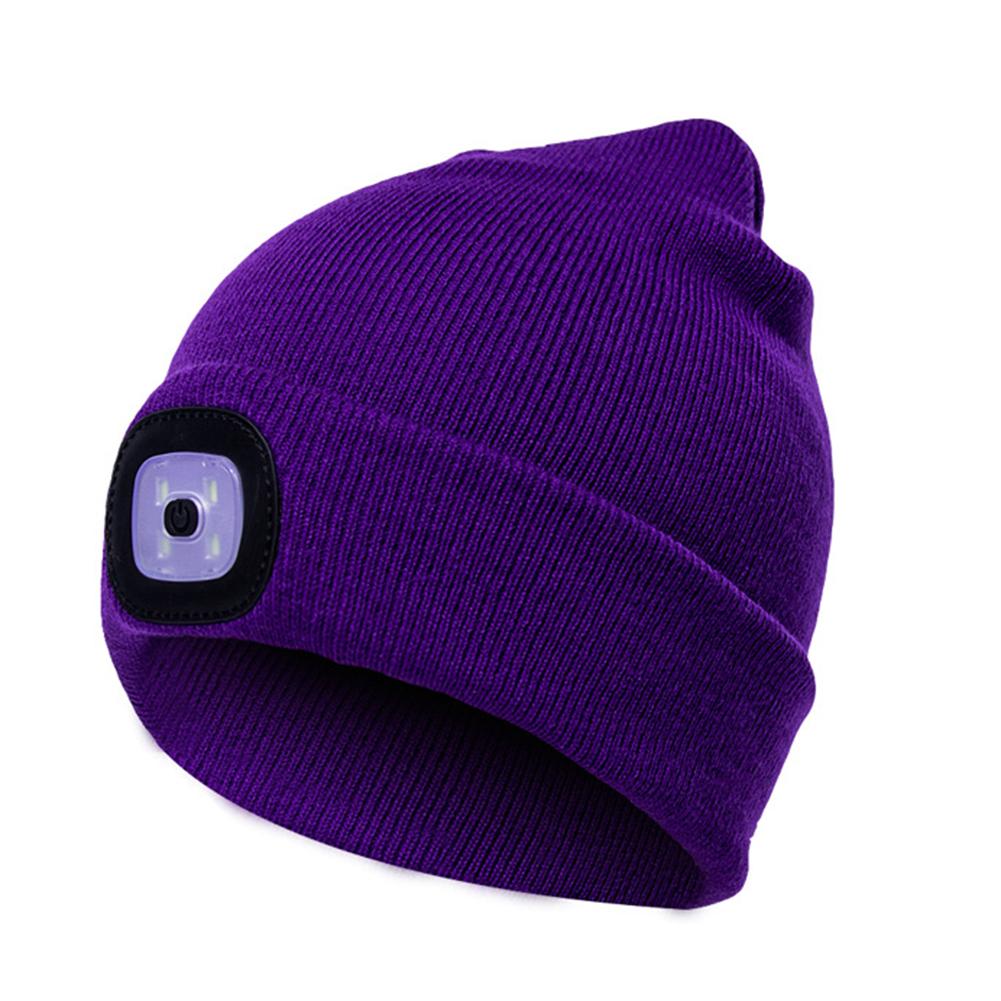 LED Knit Hat Button Cell Type Knitted Hat With Light Glowing Image