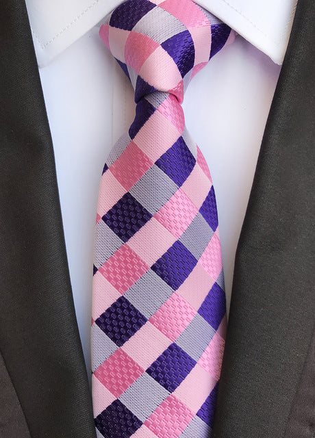 Silk tie luxurious striped Plaid tie Image