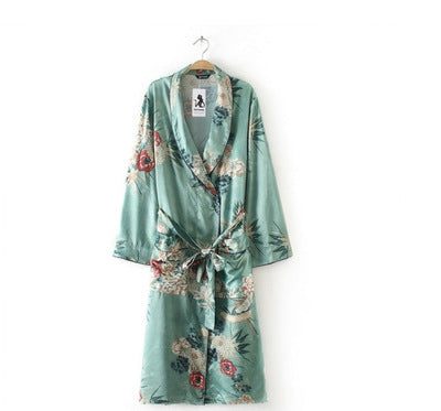 Printed gown and kimono cardigan Image