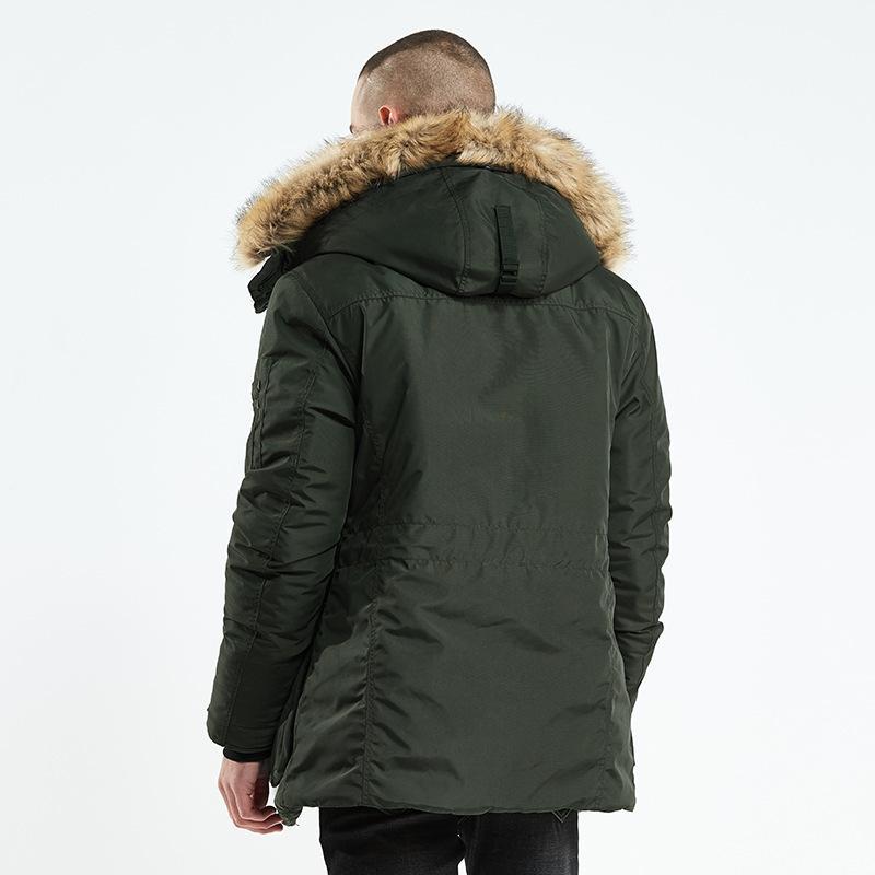 Men Winter Long Cotton Jacket Warm Clothing Image