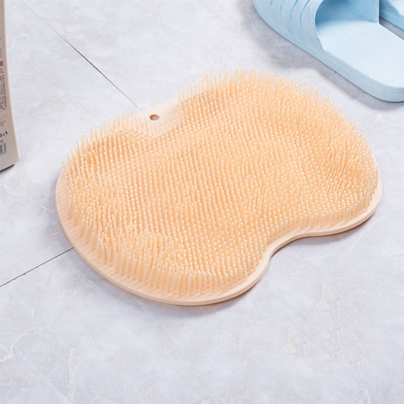 Massage Bath Brush Bathroom Non-slip Bath Mat Back Massage Brush Silicone Suction Cup Foot Rub Pad Body Cleaning Bathing Tool Image