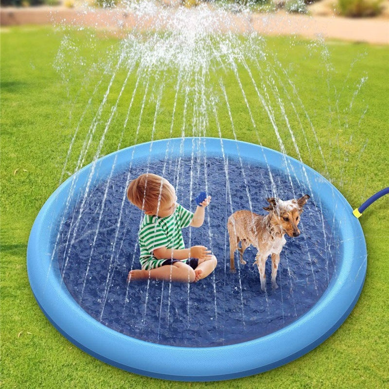 Non-Slip Splash Pad For Kids And Pet Dog Pool Summer Outdoor Water Toys Fun Backyard Fountain Play Mat Image