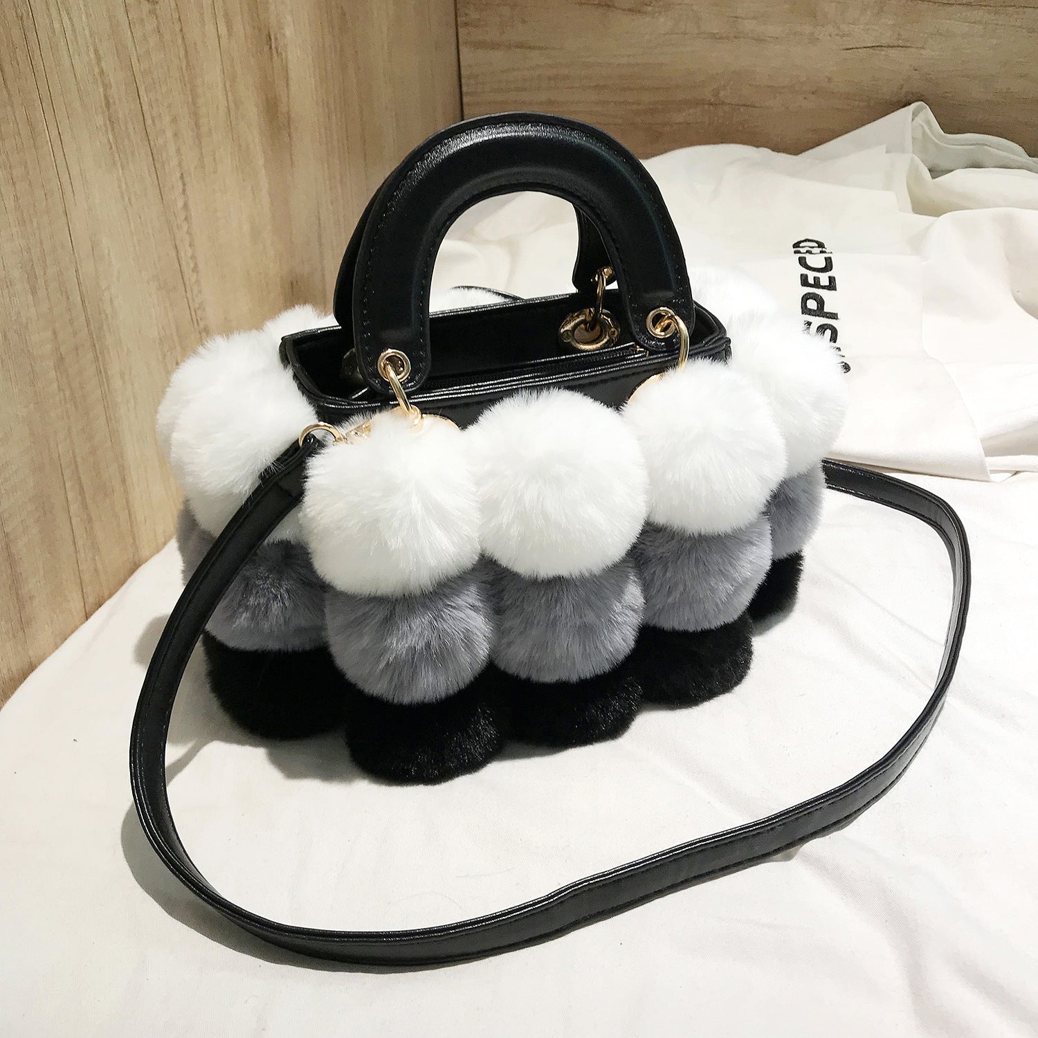 Plush Handbags Winter Plush Shoulder Bag Handbag Trend Messenger Bag Image