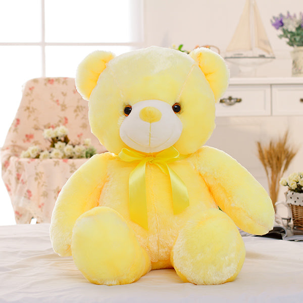 Creative Light Up LED Teddy Bear Stuffed Animals Plush Toy Colorful Glowing Christmas Gift For Kids Pillow Image