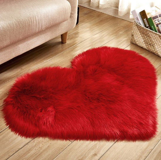 Plush Heart Shaped Carpet Non-Slip Mat Fluffy Rug Floor Mat Blanket Sofa Cushion Foot Pad Carpets For Living Room Home Decor Image