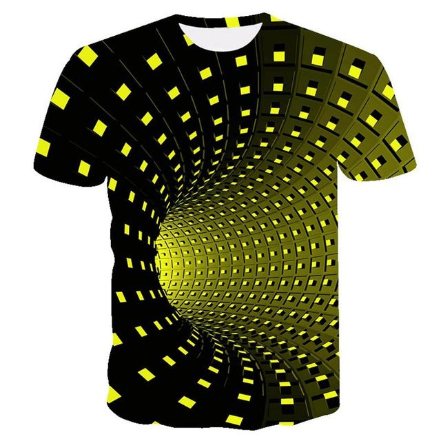 3D swirl print T-shirt