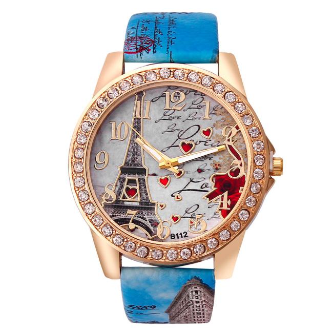 New Vintage Paris Eiffel Tower Women's Quartz Watch Women Girls Ladies Students Casual Wristwatch Relojes Image