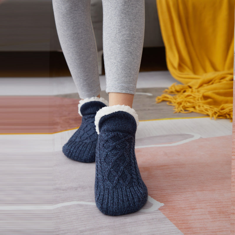 Winter Woolen Socks Women Thicken Warm Home Bedroom Socks Slippers Men Non-slip Foot Warmer Snow Socks Calcetines Mujer Image