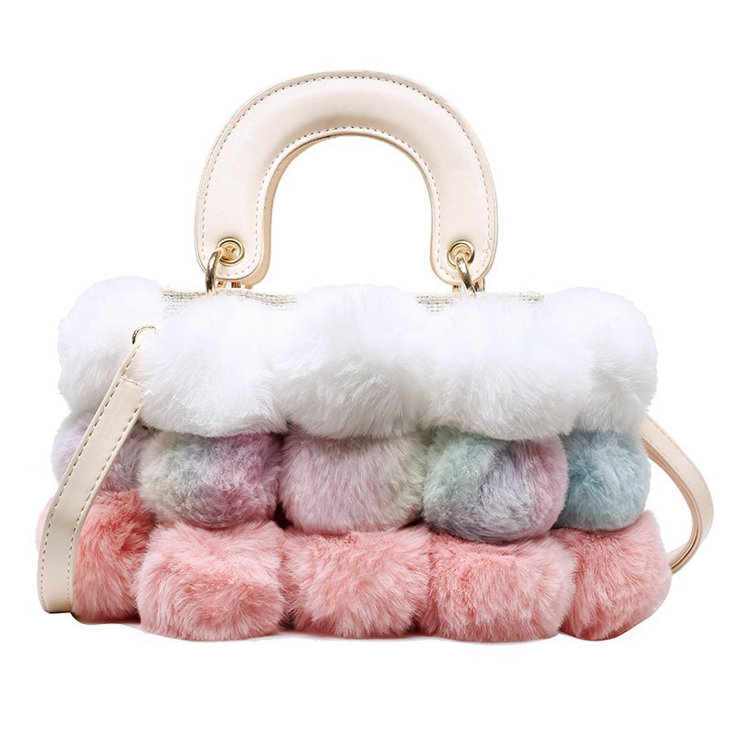 Plush Handbags Winter Plush Shoulder Bag Handbag Trend Messenger Bag Image