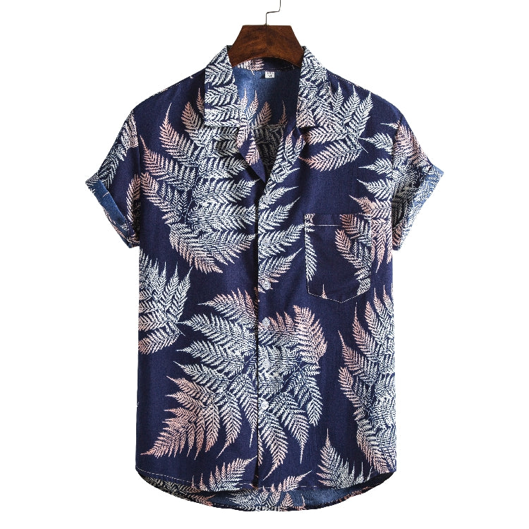 Men Short sleeved beach shirts men New printed T shirt Image