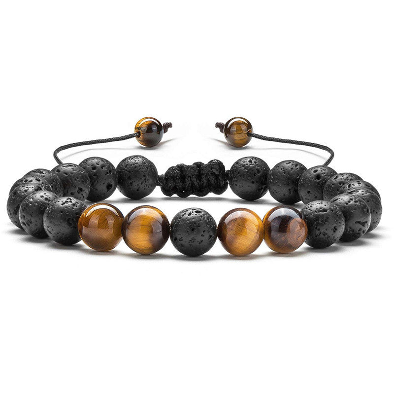 Tiger Eye Couple Bracelets Matte Black Agate Beads Bracelet Image