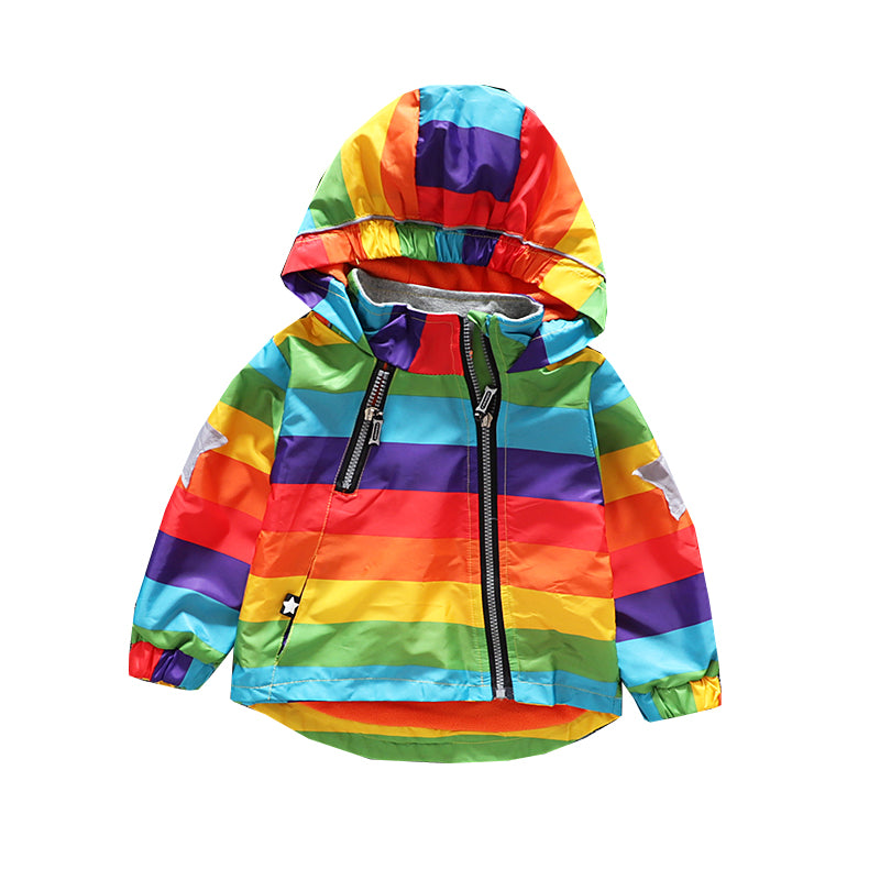 Kids Rainbow Hooded Coat Image