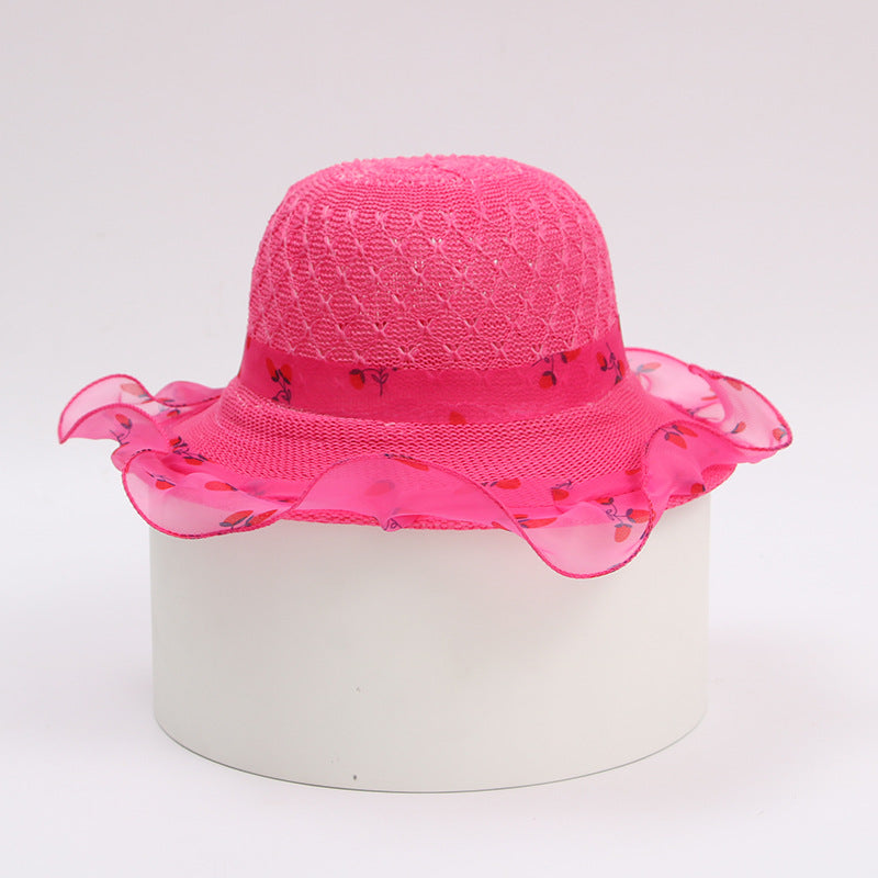 Princess straw hat kids sun hat Image