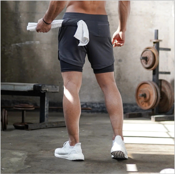 Summer Running Shorts Men 2 in 1 Sports  Shorts Image