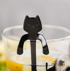 Cross-border 304 Stainless Steel Spoon Cartoon Cat Handle Hanging Coffee Spoon Image