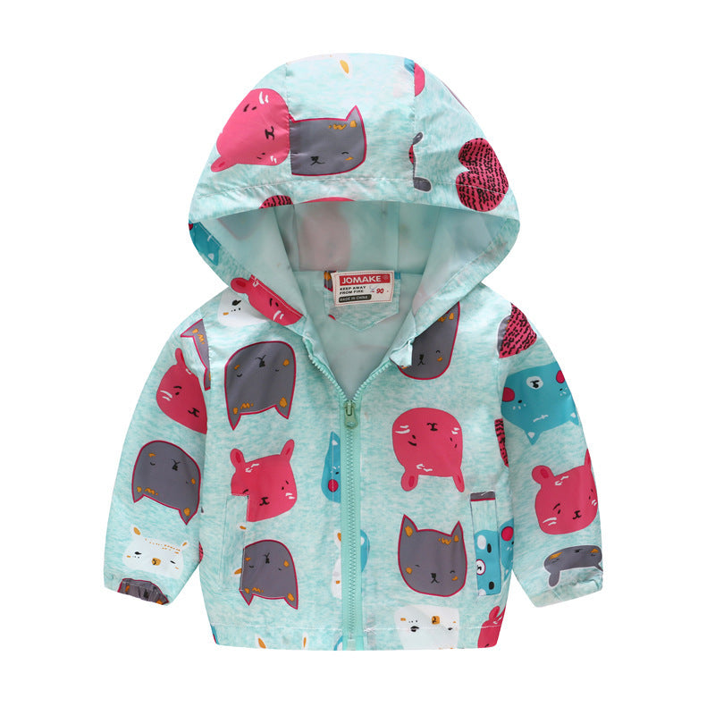 Hooded jacket with print pattern Image