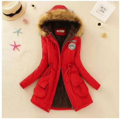 Thick Winter Jacket Women Large Size Long Section Hooded parka outerwear new fashion fur collar Slim padded cotton warm coat Image