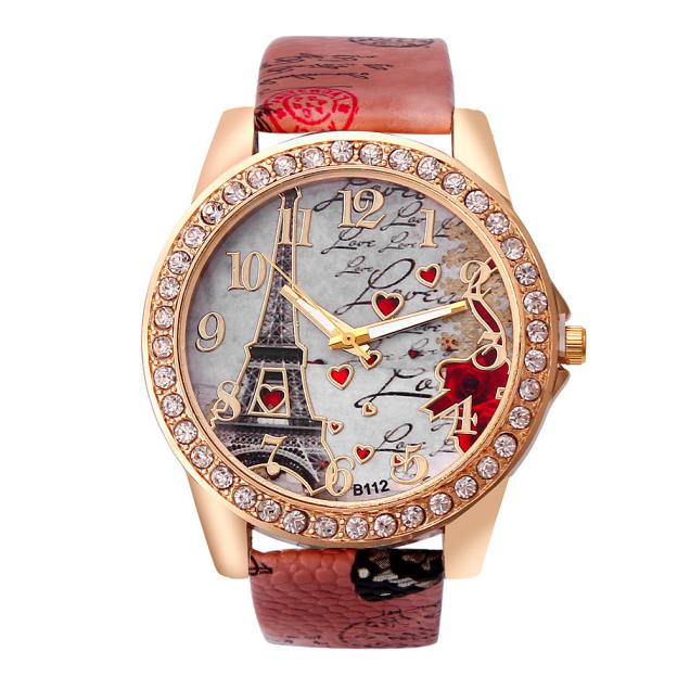 New Vintage Paris Eiffel Tower Women's Quartz Watch Women Girls Ladies Students Casual Wristwatch Relojes Image