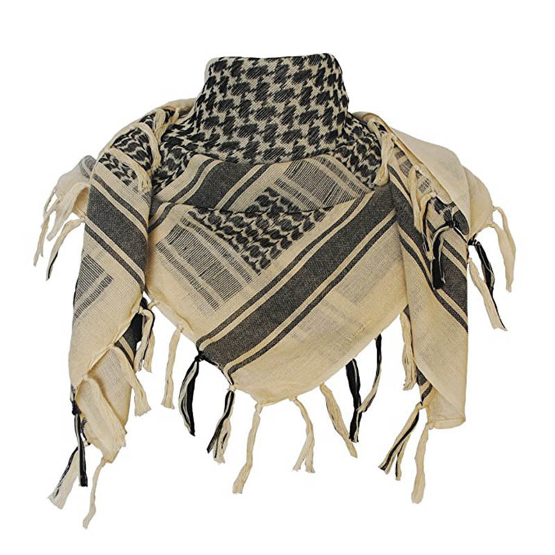 Cotton Military Shemagh Tactical Desert Arab Scarf 110x110cm Unisex Winter Keffiyeh Windproof Thick Muslim Scarves Image