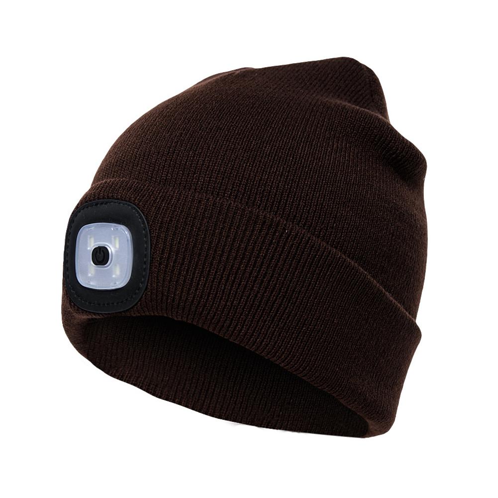 LED Knit Hat Button Cell Type Knitted Hat With Light Glowing Image