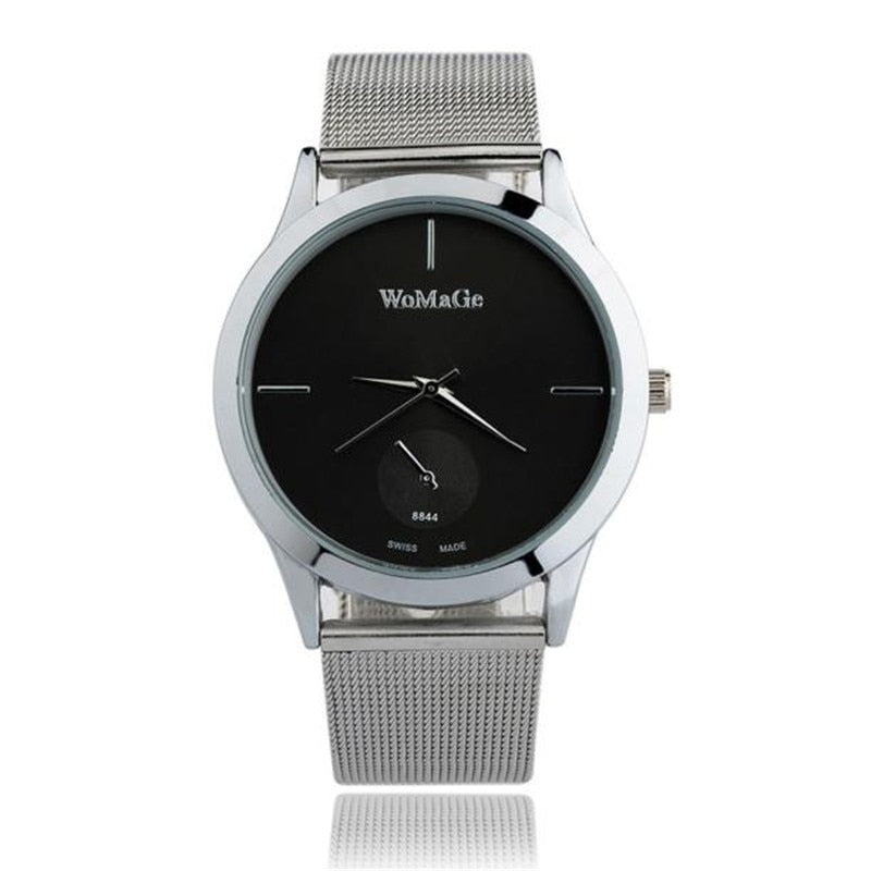 Fashion Alloy Belt Mesh Watch Unisex women's watches Minimalist Style Quartz Watch relogio feminino saat Watches for women Image