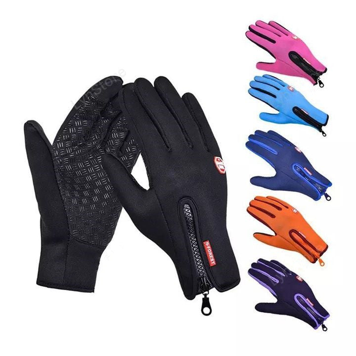 Winter Gloves Touch Screen Riding Motorcycle Sliding Waterproof Sports Gloves With Fleece Image