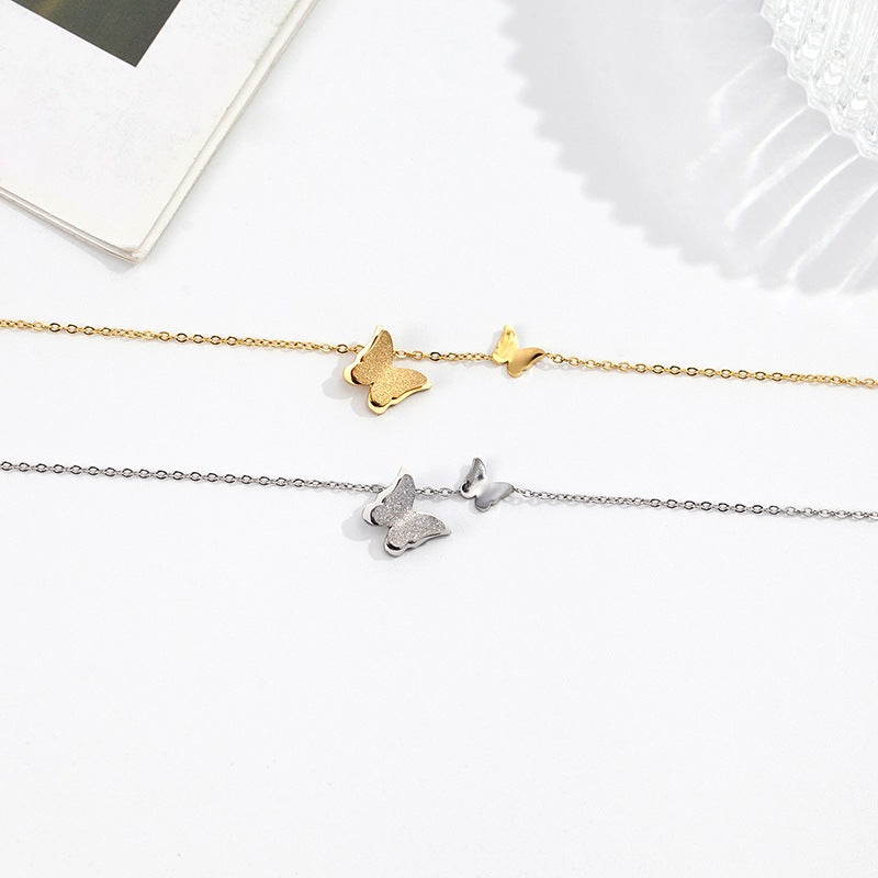 Gold Butterfly Anklet Single Chain Image