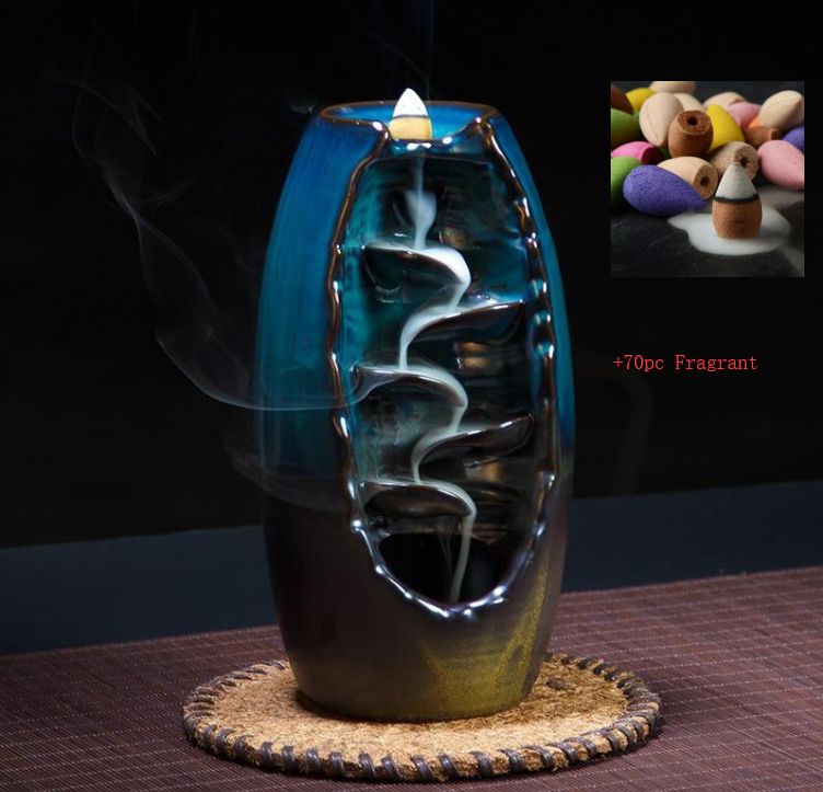 Multi-layers Ceramic Back flow Incense Burner Image