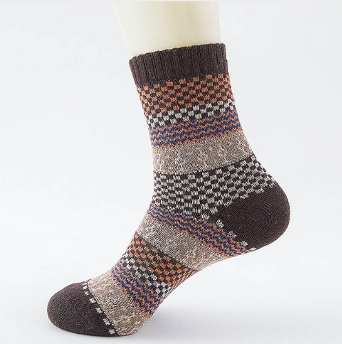 Winter Thick Warm Stripe Wool Socks Casual Sock Business Socks Image