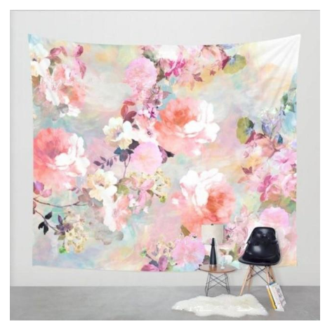 Love Of A Flower Wall Tapestry Wall Hanging Wall Decor Bedspread Blanket Curtain Throw Table Cloth Tapestries Home Decoration Image