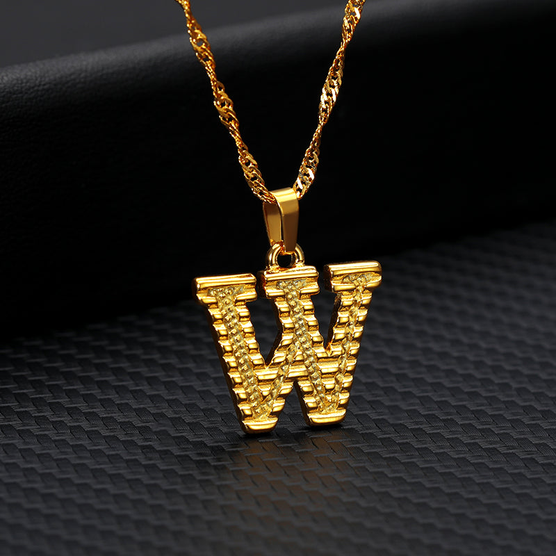 26 letters gold-plated pendant necklace Image