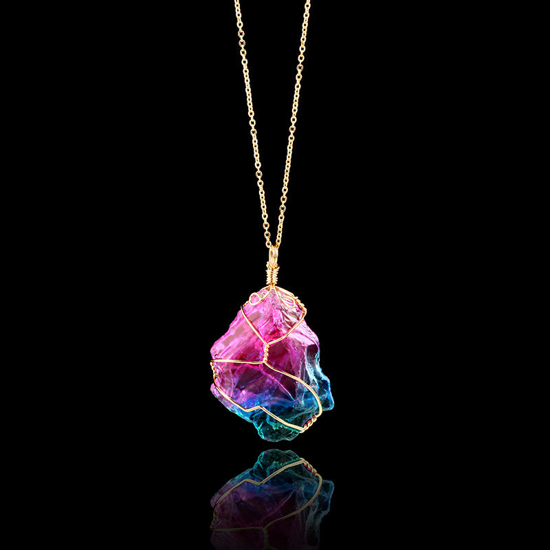 Rainbow Quartz Crystal Necklace Image