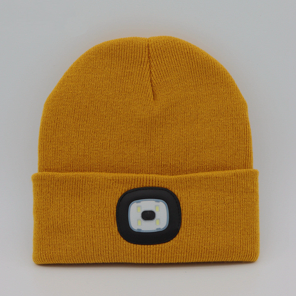 LED Knit Hat Button Cell Type Knitted Hat With Light Glowing Image