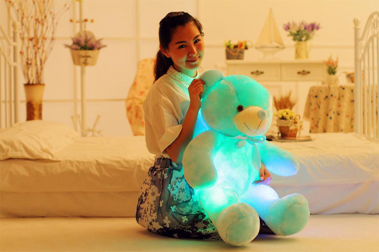 Creative Light Up LED Teddy Bear Stuffed Animals Plush Toy Colorful Glowing Christmas Gift For Kids Pillow Image