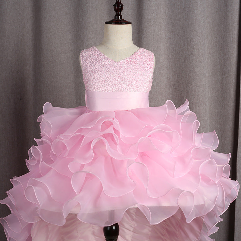 Trailing dress flower girl tuxedo small dress Image